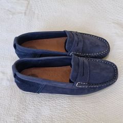 Zara boy's Navy suede shoes size UK1 (Eur 33)