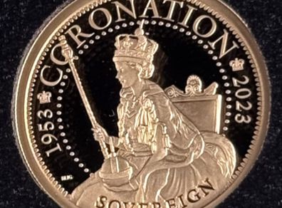2023 Gold Sovereign 'Anniversary of the Queens Coronation' (8gm) Coin