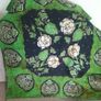 Green floral plant flora scarf shawl breathable cotton 16 inches x 16 inches in excellent condition with no issues FREE STANDARD POSTAGE INCLUDED Image 2
