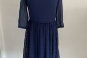 dress little mistress size 10 navy dress with embellishments