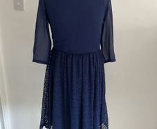dress little mistress size 10 navy dress with embellishments