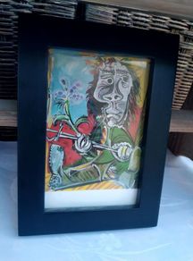 framed Picasso postcard print