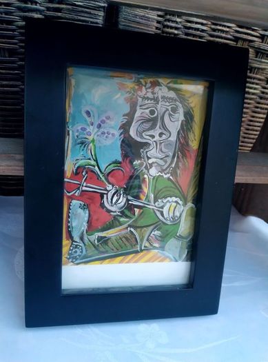 framed Picasso postcard print