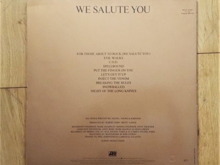 AC/DC Vinyl''For Those About To Rock''P-81.First German Press on Atlantic Rec.Ex.cond.