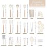 Kitchen Non Stick Cooking Utensils Set Heat Resistant Silicone Utensils with Wooden Handle Ladles, Spoons and Spatulas Set Kitchen Tools Accessories 35pcs, Cream Image 2