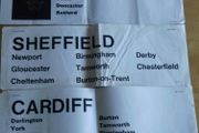 1970s British Railways Passenger Coach Destination labels (FREEPOST)