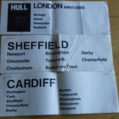 1970s British Railways Passenger Coach Destination labels (FREEPOST)