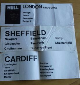 1970s British Railways Passenger Coach Destination labels (FREEPOST)