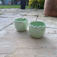 Small Green shiny plant pots