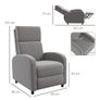 Recliner TV Armchair, Grey Image 3