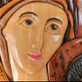 Vintage Handcrafted Wood Intarsia Wall Plaque | Madonna & Child Religious Art Icon Image 9
