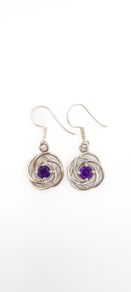 Handmade Sterling Silver And Amethyst Earrings