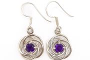 Handmade Sterling Silver And Amethyst Earrings