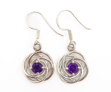 Handmade Sterling Silver And Amethyst Earrings