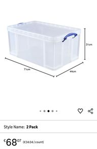 2 Plastic Storage Boxes