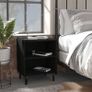 _Bed Cabinet with Metal Legs Black 40x30x50 cm Image 2