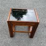 Vintage Danish Nesting Tables in Teak with Smoked Glass Tops c1960 Image 3