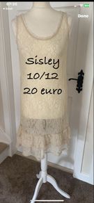 Vintage lace slip dress Sisley brand size 10-12