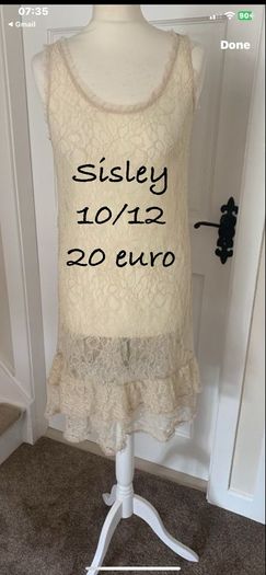 Vintage lace slip dress Sisley brand size 10-12
