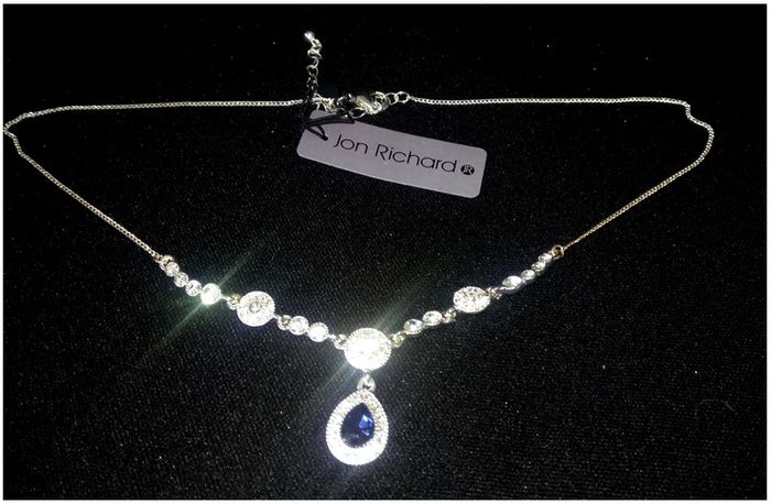 Jon Richard Silver Plater Blue Crystal 3 x Piece Matching Teardrop Boxed Gift Set. NIB