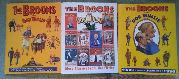 The Broons and Oor Wullie x 3 Hardback Comerative Annuals