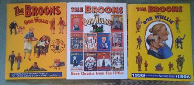 The Broons and Oor Wullie x 3 Hardback Comerative Annuals