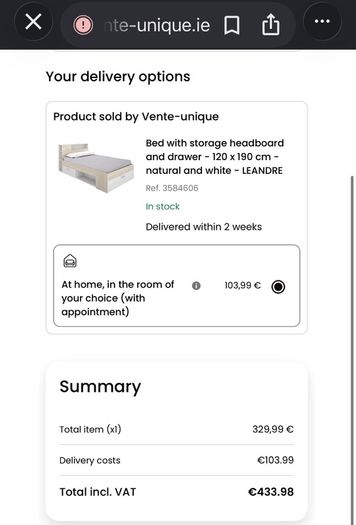 Beautiful Storage Bed (small double) 190 x 120cm)