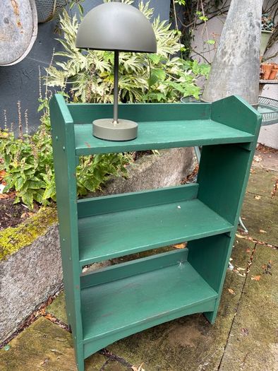 Vintage Green Wood Book Shelf