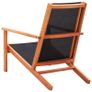 Garden Lounge Chair Black Solid Eucalyptus Wood and Textilene Image 4