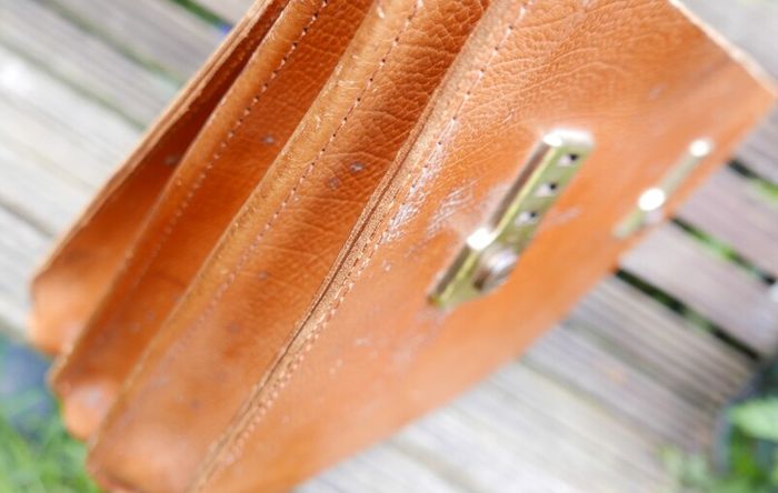 Vintage 70s Vintage Leather BAG 16,2" x 14"
