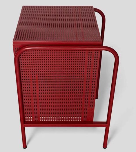 Nikkeby Ikea Red Metal Bedside Locker