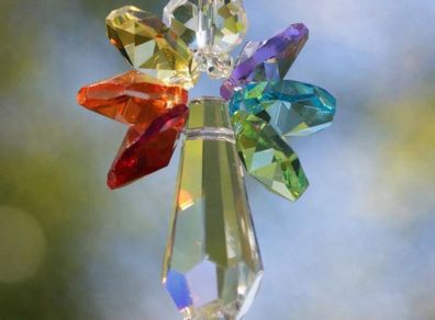 Crystal Guardian Angel Rainbow Suncatcher