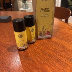 Brand New The Handmade Soap Company- Lemongrass and Cedarwood Hand Lotion and 2 Free Travel Size Shampoo and Conditioner