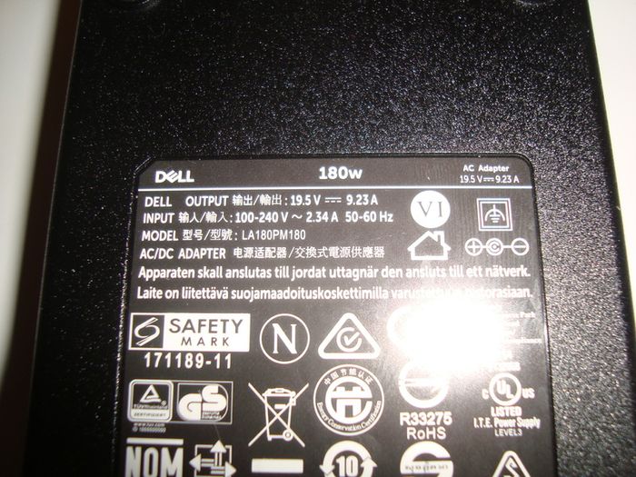 Genuine Laptop Power Adapter Charger Dell 180w LA180PM180
