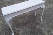Vintage white painted console table in need of restoration
