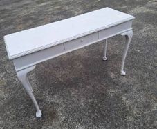 Vintage white painted console table in need of restoration