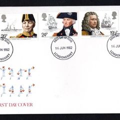1982 Great Britain Maritime Heritage Commemorative Stamps First Day Cover (FDC) with Londonderry cancel