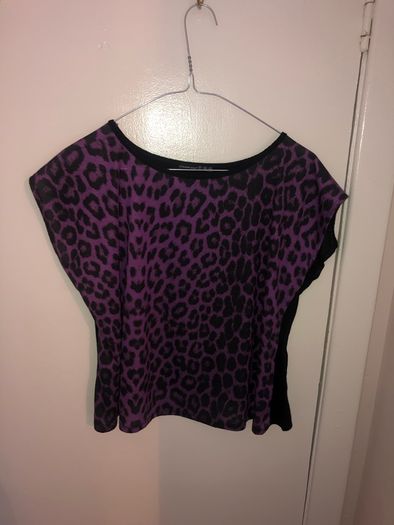 Purple leopard top (size 8)