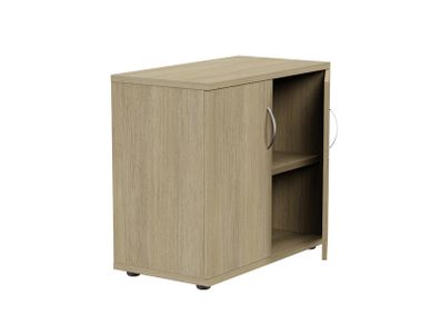 Lockable Bookcase H770mm - 2 Levels - Urban Oak