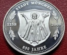 Germany Silver Proof Medal - 850 Years Munich 1158-2008 Munchner Munzschmiede