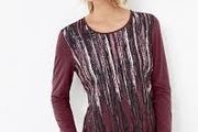 Gerry Weber brown/burgundy long sleeve top with a shiny print Perfect condition size UK18 EU46 Postage included