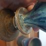 Wonderful Pair of Studio Art Pottery Goblets by Martin Branch Lyre Pottery, Cloncorban, Rossmore, Clonakilty, West Cork in a Fabulous Colourful Variegated Glaze. Pair Two Image 6
