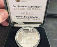 Ireland 15 Euro Silver Proof Coin. 2010. Irish Hunter Horse