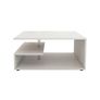 White Living Room Coffee Table with Three Tier Storage. Image 4