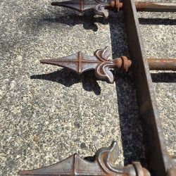 Heavy Duty Wrought Iron Side Gates (1.5m W x 2m H) Decorative Tips and Lock Included