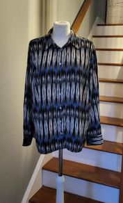 M&S black & blue blouse, Size 16