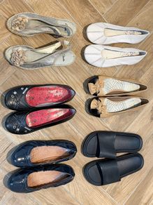 Bundle of ladies summer shoes 5 flats and 1 wedge size 5 and 6