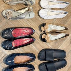 Bundle of ladies summer shoes 5 flats and 1 wedge size 5 and 6
