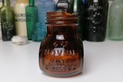 68 - Vintage 4oz Bovril Dark Brown Glass Embossed Letters Jar