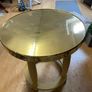 Vintage Round Brass Top Side  Occasional Table Image 2